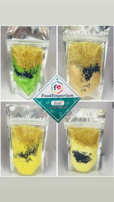 FoodEmporium Falooda Mix , Falooda Combo Of Kesar Pista, Mawa Kulfi, Badam, Vanilla Flavour 400 g
