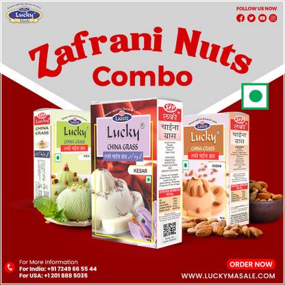 Lucky China Grass Zafrani Nuts Combo (Pista+Badam+Kesar) 300 g