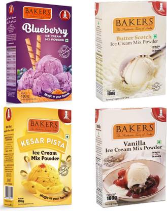 Bakers Butterscotch| Vanilla|Kesar Pista| Blueberry Ice Cream Powder 400 g