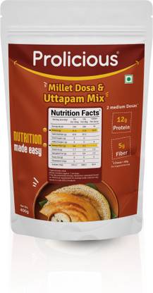 Prolicious Millet Dosa & Uttapam Mix|High Protein & Fiber Breakfast|Kitchen Ingredients�| 400 g