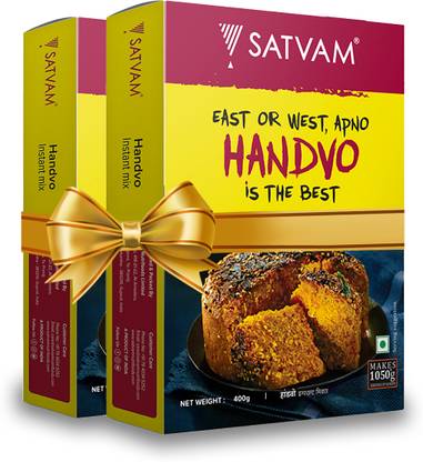 Satvam Handvo Instant Mix (2 x 400 Grams)|(Pack of 2) 800 g