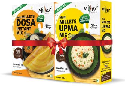 Millex Multi Millets Dosa Instant Mix Multi Millets Upma Mix 800g (Pack Of 2) 800 g