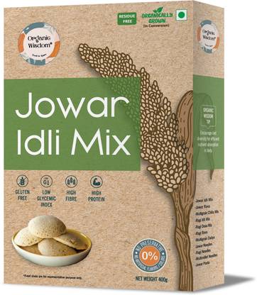Organic Wisdom Instant Jowar Idli Mix | Rich in Protein & Dietary Fibre | Gluten Free & Low GI 400 g
