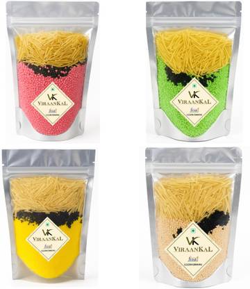 VIRAANKAL Falooda Mix | Falooda Combo Of Strawberry , Kesar , Pineapple, Badam Flavour 400 g