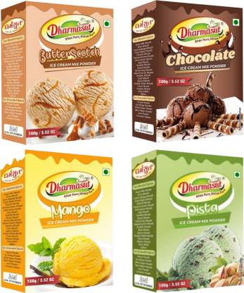 Dharmasut Butterscotch + Chocolate + Mango + Pista Instant Ice Cream Mix Powder 400 g