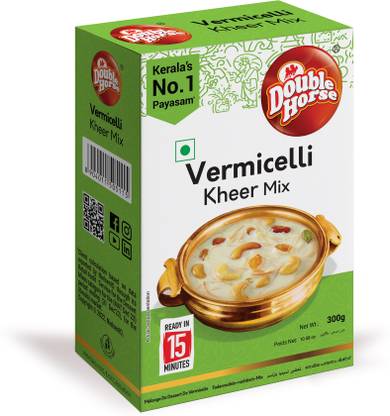 Double Horse Vermicelli Kheer Mix 300g (Pack of 1)|Vermicelli Dessert Mix | Semiya Payasam Mix 300 g