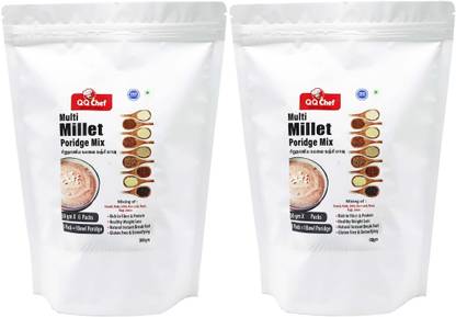 QQ Chef Multi Millet Porridge Mix | Multi Millet Kanji Mix (50gm x 12 Packs) 600 g