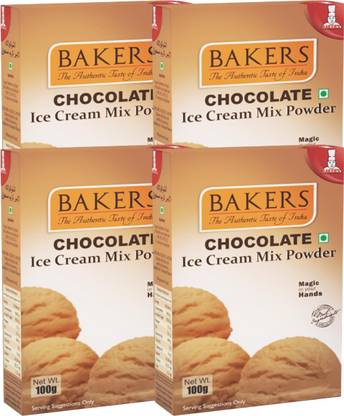 Bakers Chocolate Ice Cream Powder | 100% Veg | Classic & Delightful | Pack Of 4 400 g