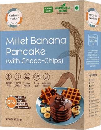 Organic Wisdom Gluten Free Instant Millet Banana Pancake(with Choco-Chips) 200 g