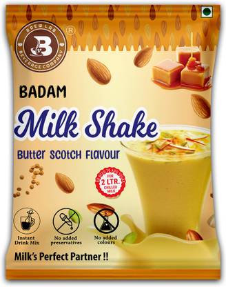 Brew Lab Badam Milkshake Butterscotch Flavor Real Bits Of Badam With Butterscotch Flavor 1 kg