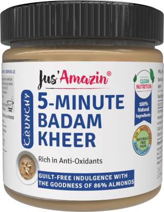 Jus' Amazin 5-Minute Badam Kheer (200g) | Only 4 Ingredients, 100% Natural | Clean Nutrition | 86% Almonds | Zero Additives | Vegan & Dairy Free 200 g