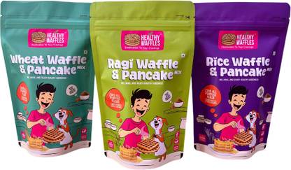 Healthy Waffles Pancake & Waffles Mix Chocolate Ragi + Vanilla Rice + Vanilla Wheat 600 g