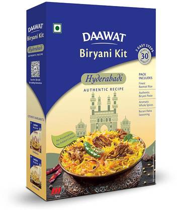Daawat Biryani Kit Hyderabadi | Authentic Recipe | Ready in 30 min|Ready to Cook 334 gm 334 g