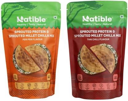 Natible Sprouted Protein & Sprouted Millet Chilla Dosa Mix (Peri Peri & Thai Chilli ) 400 g