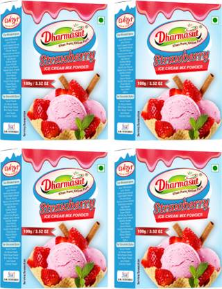 Dharmasut Instant Strawberry Ice Cream Mix Powder 100g Each | 400 g