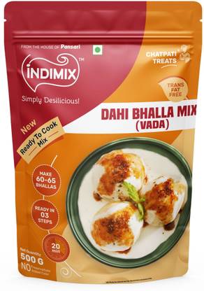 INDIMIX Instant Ready to Cook Dahi Bhalla Mix | Ready In 3 Steps | Healthy & Tasty 500 g