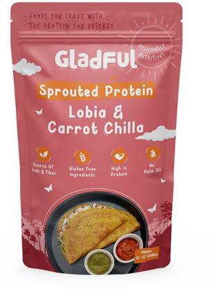 Gladful Healthy High Protein Dosa Chilla Breakfast Mix For kids and Family (Carrot) 200 g