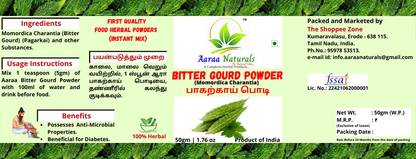 Aaraa Bitter Gourd Powder (Pagarkai) (Momordica Charantia) 50gm 50 g