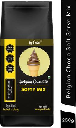 La Casa Soft Serve or Softy Premix - Belgian Chocolate | Extra Creamy & Strong Flavor | 250 g
