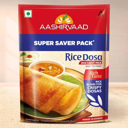 AASHIRVAAD Instant Mix Rice Dosa, Easy to Make 8 Crispy Rice Dosas 500 g