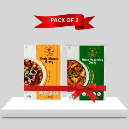 GravyMatter Veg Gravy Combo | Chole Masala Gravy | Mixed Vegetable Gravy | Instant Gravy Mix 500 g