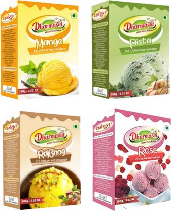 Dharmasut Mango + Pista + Rajbhog + Rose Instant Ice cream Mix Powder 400 g