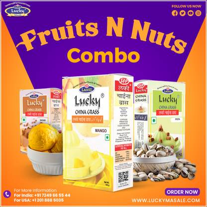Lucky China Grass Fruit n Nuts Combo (Pista+Badam+Mango) 300 g