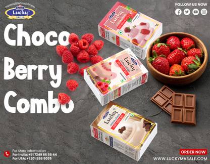 Lucky China Grass Choco Berry Combo (Strawberry+Raspberry+Chocolate) 300 g