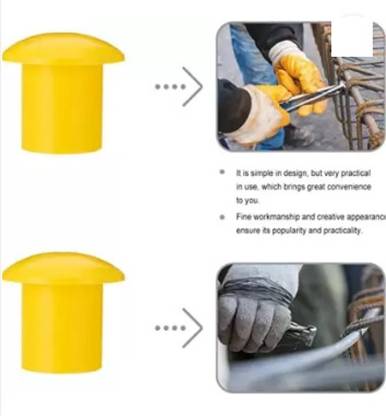 TOOL ZONE Plastic Rebar Mushroom Safety Cap 16mm - 32mm Rebar