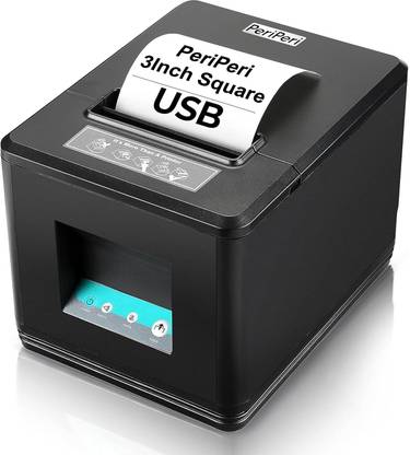 PeriPeri 80mm Square Receipt Printer With Auto Cutter & Cash Drawer Support (USB) Thermal Receipt Printer