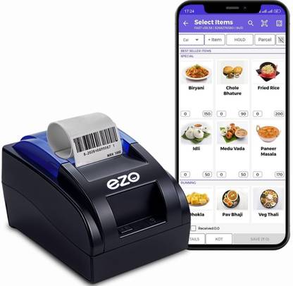 Ezo 58MM 2 Inch Thermal Billing Machine With 6 Month Software Subscrption and 5 Roll Thermal Receipt Printer