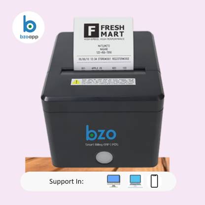 Bzo App BZ0301 80mm / 3 inch USB + Bluetooth Direct POS Thermal Printer with Auto Cutter Thermal Receipt Printer