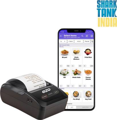 Ezo 2Inch Thermal Billing Machine With 6 Month Software Subscrption and 5 Roll Thermal Receipt Printer