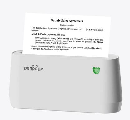 PeriPeri PeriPage A9 4inch Portable Inkless Printer, Support 2,3,4inch Thermal Papers Thermal Receipt Printer