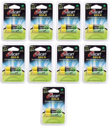 TUSCan GOLD AAA 800 mAh 9 Pack (18Pcs) Rechargeable Ni-MH Battery