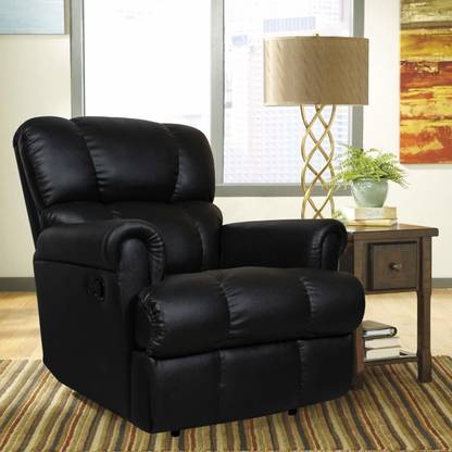 Alcanes Recliner, Ultra Comfortable and Durable Ergonomic Single Seat Reclining Sofa, Living Room Recliner Chair with Thickened Padded Arm/Back Leatherette Manual Recliner