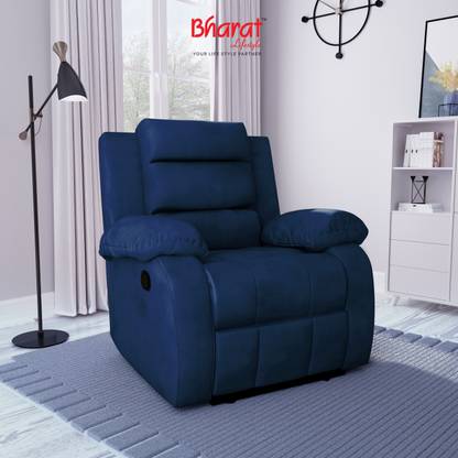 Bharat Lifestyle Austin Fabric Manual Recliner  (Finish Color – Blue, DIY(Do-It-Yourself)) at Rs. 9999