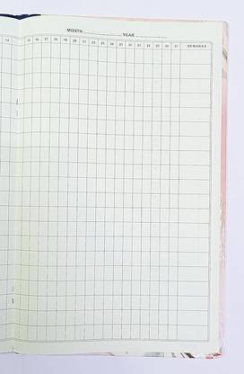 atishay Attendance 48 Pages Pack of 10 register Time in & Out Register 1-Part Hard Bound