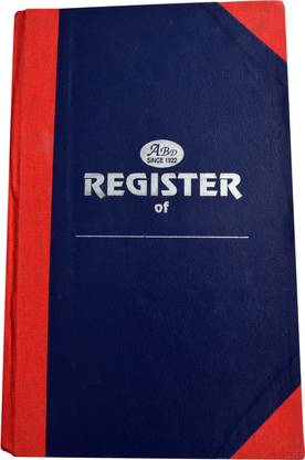 ABD 290 Page Rule Register Super Smooth Quality Paper 32*21 Paper Size 75 GSM 1-Part Register