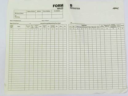 R K SALES R K Register for Wages, Form B, 50 Pages, Pack of 1 Unit R K Wages Register Form B, 50 Pages, Pack of 1 unit 2-Part Record Keeping Book