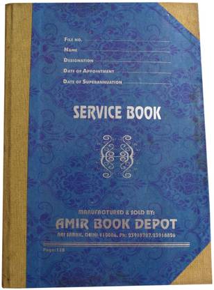 ABD Service Book Register Employee Service Book - Superb Quality for Lifetime Record (128 Pages) 1-Part Service Register