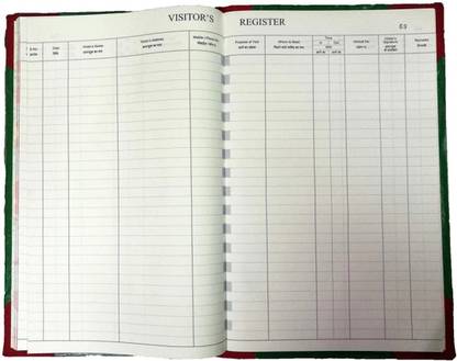 R K SALES R K Visitors Register 200 Pages, PACK OF 1 2-Part Visitors Register