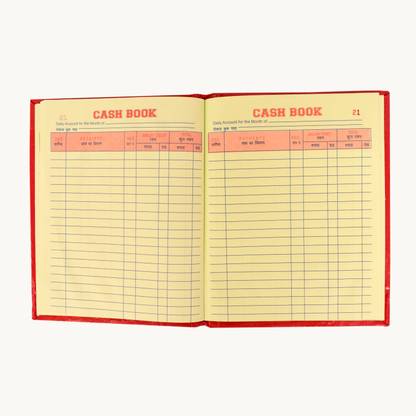 ABD Cash Book Copy 200 Pages Red Superior Quality With rexine bound- Size 22X17 1-Part Cash Book Copy