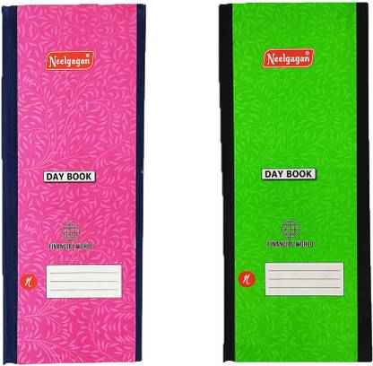 NEELGAGAN No.3 Printed Day Book Ordinary Binding Register Size (13.0cm X 34.0cm) 192 Pages 2-Part Daily Entry Bases Pack of 2