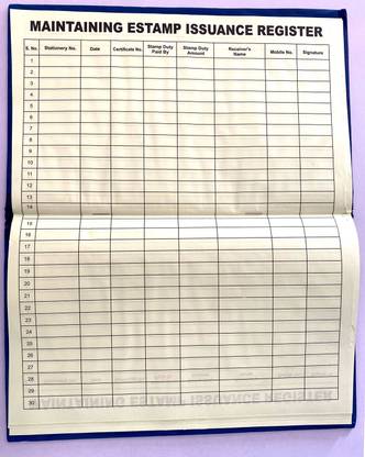 CSC VLE CSC Stock Holding e-Stamp Issuance Register CSCESTAMP 1-Part Record Keeping Book