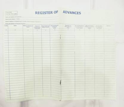 R K SALES Register of Advances Paid to Employees, Big Size 60 Pages, Pack of 1 2-Part Contract Labour Law Register
