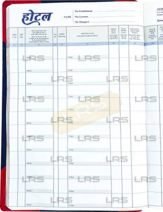 LRS Hotel Register - 200 pages 0-Part Hotel Record Register