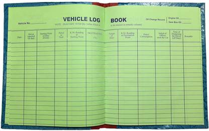 LRS Vehicle Log Book Short Size - 21 * 17 cm - 80 GSM Ledger Paper - 38 Pages - Pack of 1 - 1-Part Vehicle Log Book