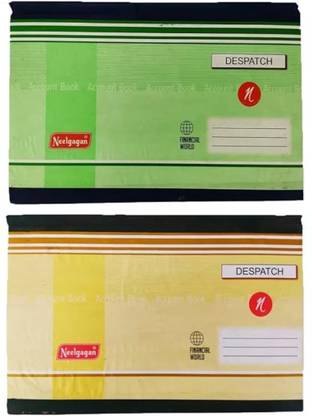 NEELGAGAN No.2 Letter Receipt No.2 Ordinary Binding 128 Page (19.0cm X 32.0cm) Cloth Bound 1-Part Letter Receipt Register Landscape Pack Of 2