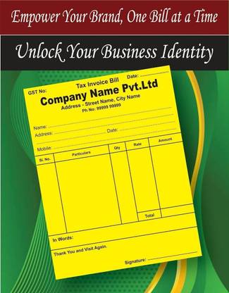 Rahil Customised bill book of your company name Custom bill 2-Part Duplicate bill books